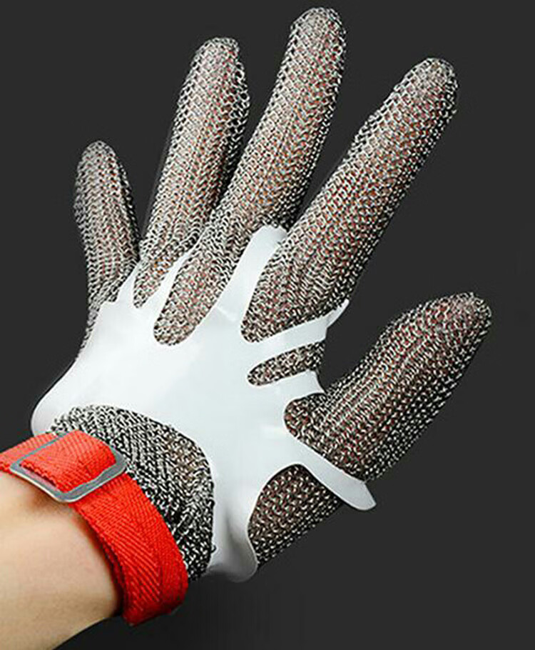 欧格达(ougeda)304钢环焊接钢丝手套防割防切割裁剪杀鱼五指金属生蚝