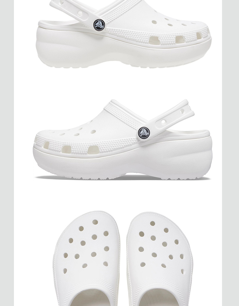 crocs卡骆驰女鞋洞洞鞋凉鞋拖鞋沙滩鞋厚底云朵正品情侣206750white