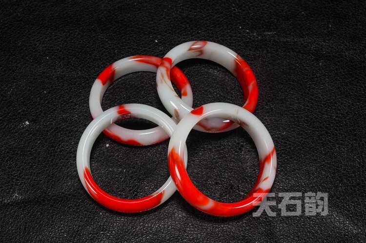 玉金丝玉鸡血玉手镯鸡血石飘花戈壁玉石镯子女玉镯子 60【图片 价格