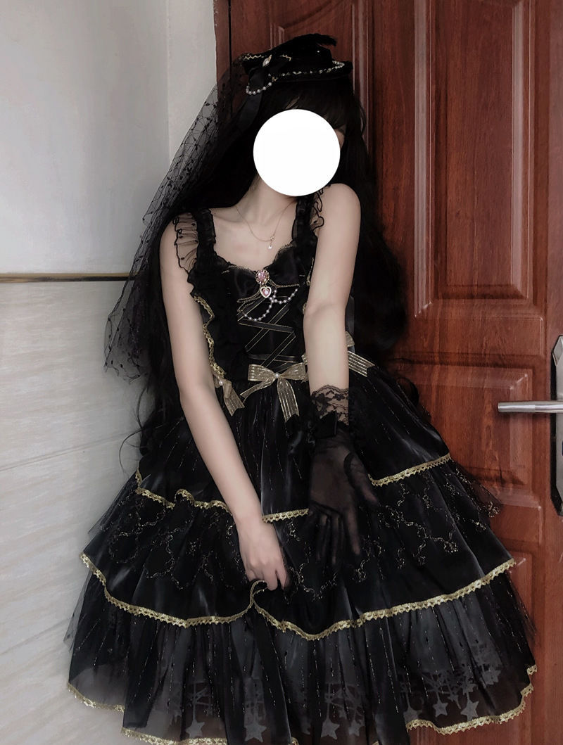 恒佩lolita告白情诗轻花嫁吊带jsk连衣裙 告白情诗轻花嫁 皇冠 头纱 s