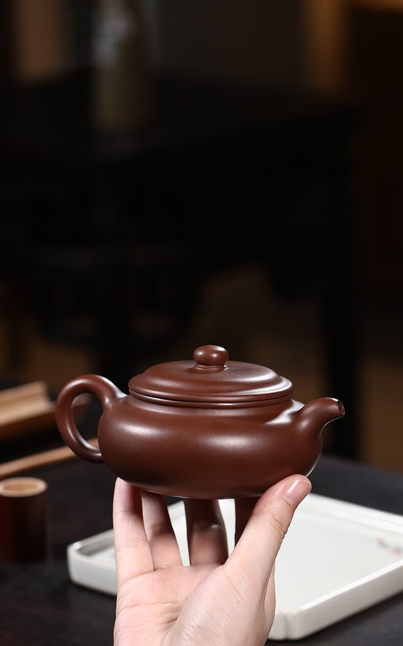 藏壶天下宜兴紫砂壶纯手工家用泡茶壶原矿老紫泥茶具大口扁腹仿古壶