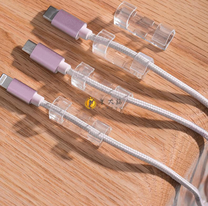 桌下理线架理线器家用透明固线卡扣桌面粘贴式电线收纳整理神器插排线