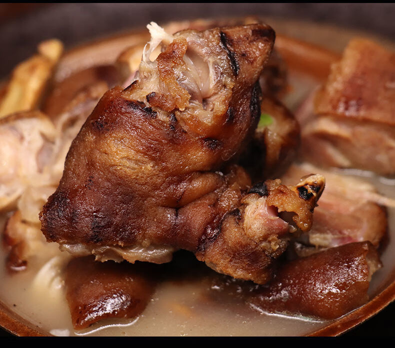 免洗免切烟熏腊猪脚湖南农家柴火腊猪蹄猪肘土猪火腿腊肉1斤腊排骨切