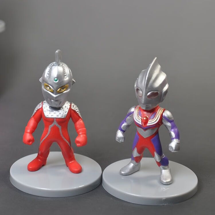 奥特曼q版咸蛋超人迪迦泰罗玩具哥莫拉怪兽初代人偶摆件手办模型 2个