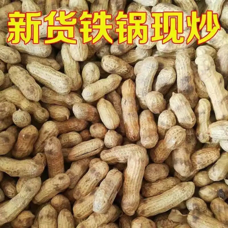 京喜好货铁锅原味炒熟花生农家特产批发零售炒花生现炒现卖带壳熟花生