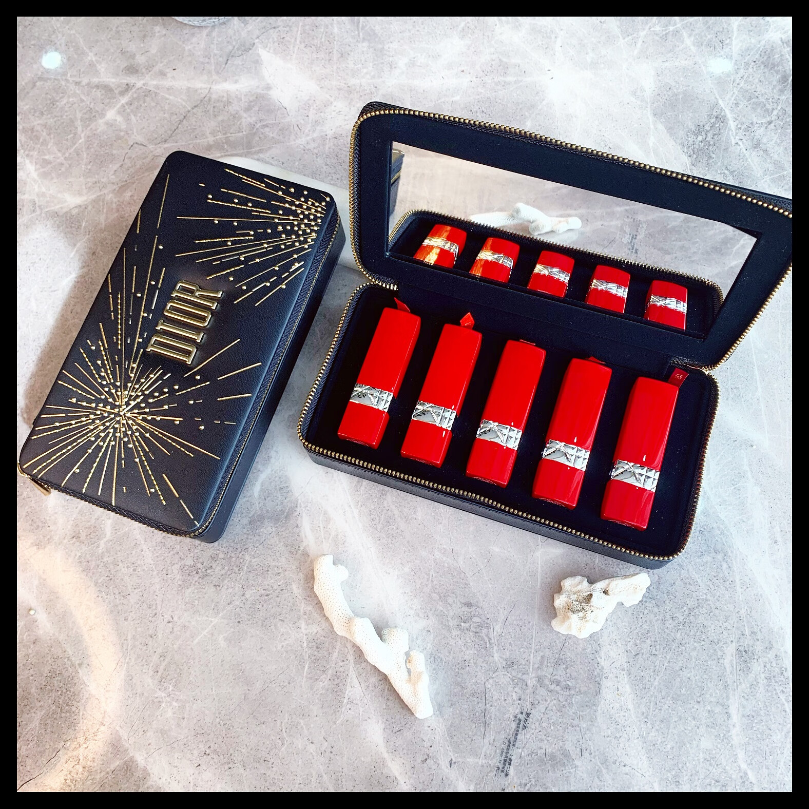 迪奥(dior)雪花圣诞限量版口红烟花 套装套盒999 5支六只五支装礼盒