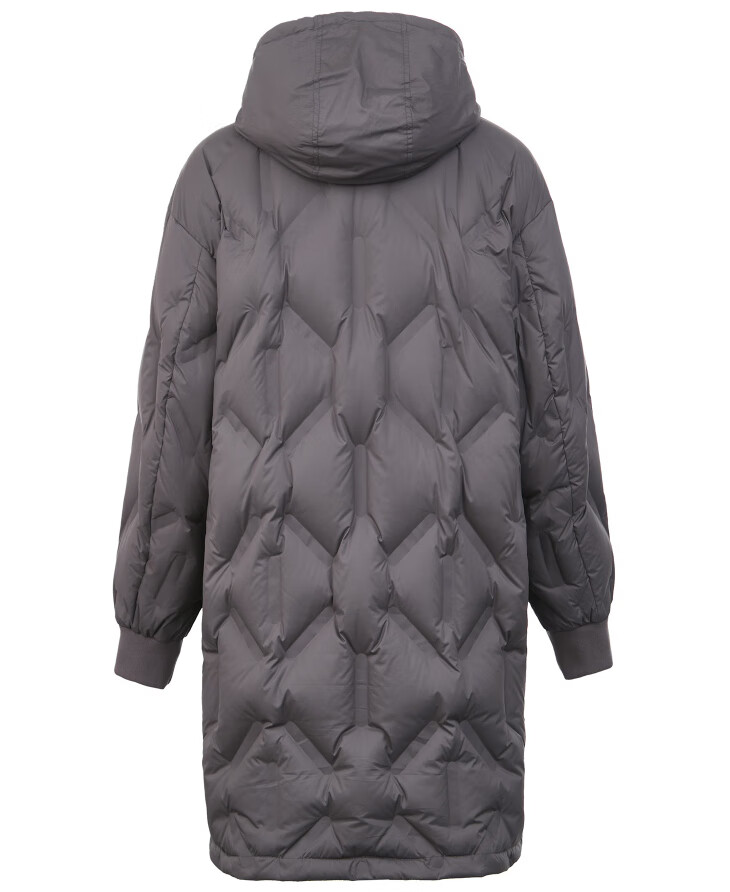 selected思莱德新品鸭绒压胶休闲连帽长款羽绒服s420412042 黑色black