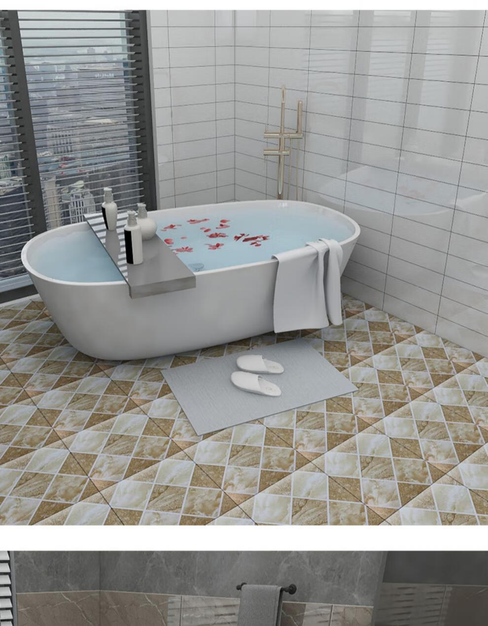 300x300卫生间小地砖地板砖洗手间哑光洗澡间厨房瓷砖lbjcd9300300