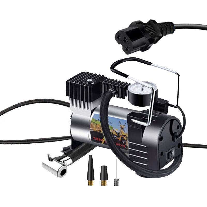 充气泵 电动车充气泵486072通用型电瓶车三轮车高压打气筒车载打气泵