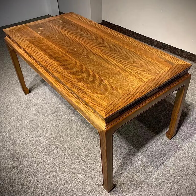 满堂香非国标红木金丝楠(学名:楠木)实木长方桌休闲桌干泡茶桌餐桌