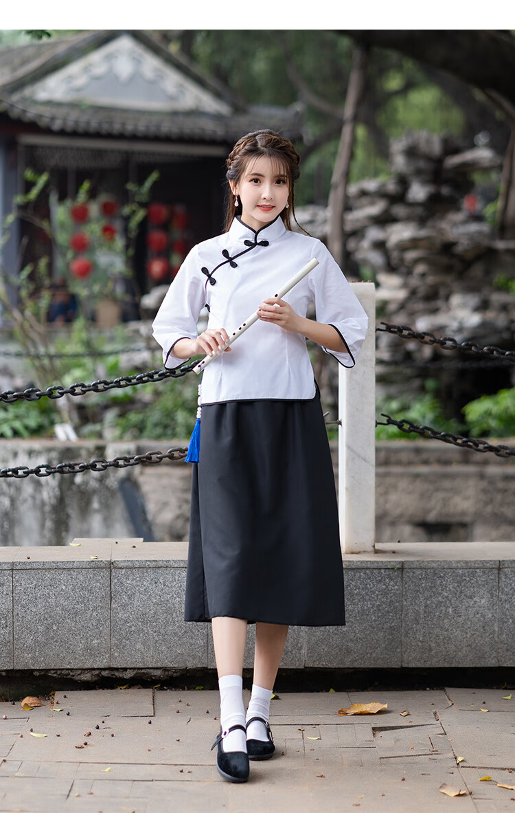 民国学生装女五四青年装民国风女装中山装男班服舞台表演合唱服装班服