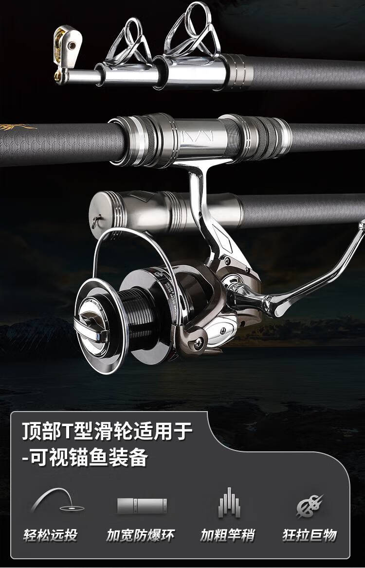 专业锚鱼杆锚鱼竿可视全套带滑轮远投海竿硬轻高碳巨物锚鱼杆新款 2点