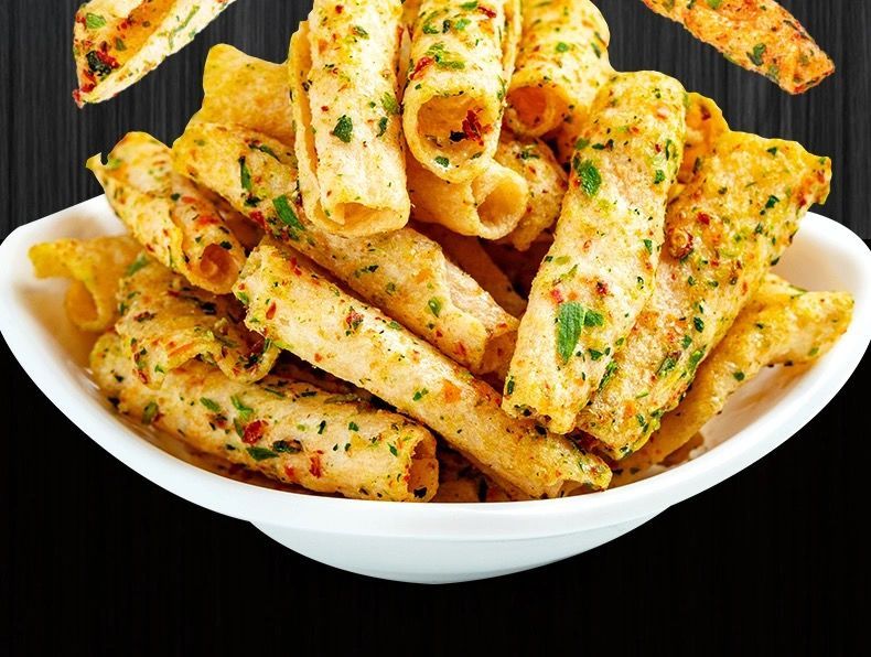 香脆蔬菜卷香葱味膨化薯片锅巴零食小吃学生网红食品整箱批发香辣味6