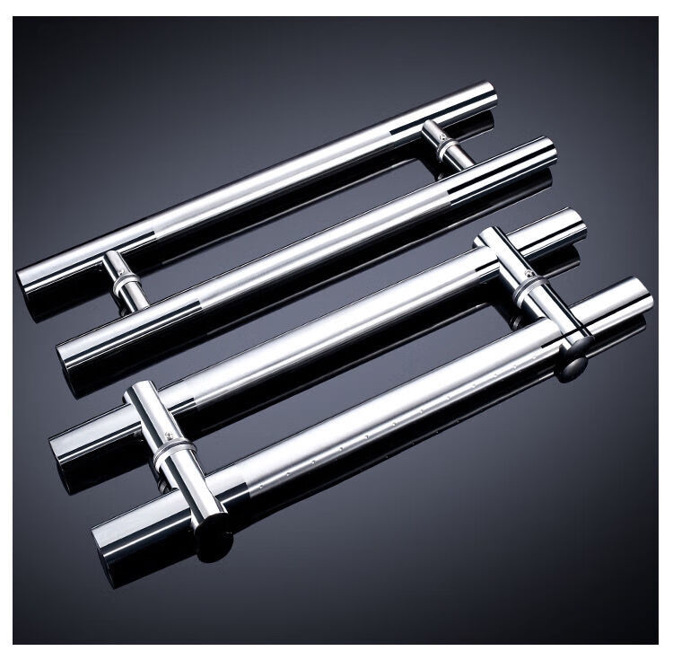 加厚不锈钢玻璃门拉手门把手对装推拉办公室钢化大门拉手孔距可调圆管