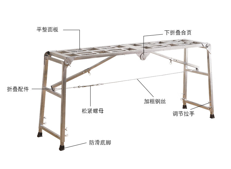 装修架子马凳升降室内刮腻子移动脚手架加厚钢管马登折叠梯子马凳14米