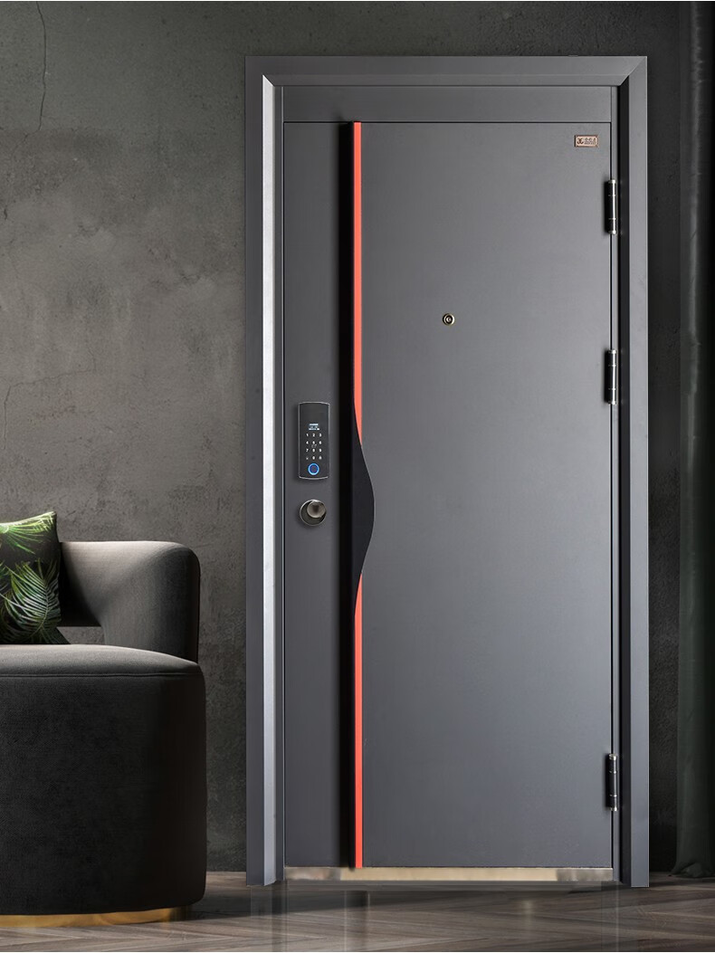 金雅居防盗门甲级安全门嵌入式指纹锁入户门外握式拉手进户门测量定金