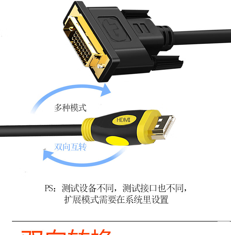 hdmi轉dvi線241筆記本外接顯示器屏電腦4k電視網絡機頂盒子投影儀公母