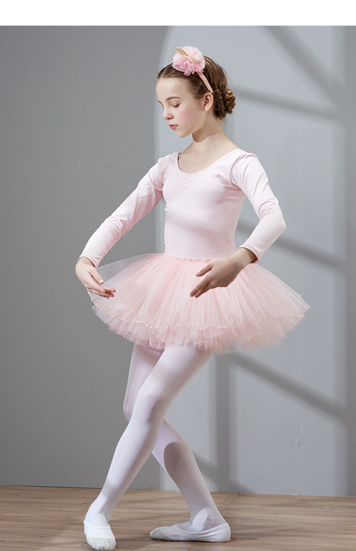 儿童舞蹈服装女童春秋长袖幼儿练功服中国舞跳芭蕾舞裙衣服 007短袖