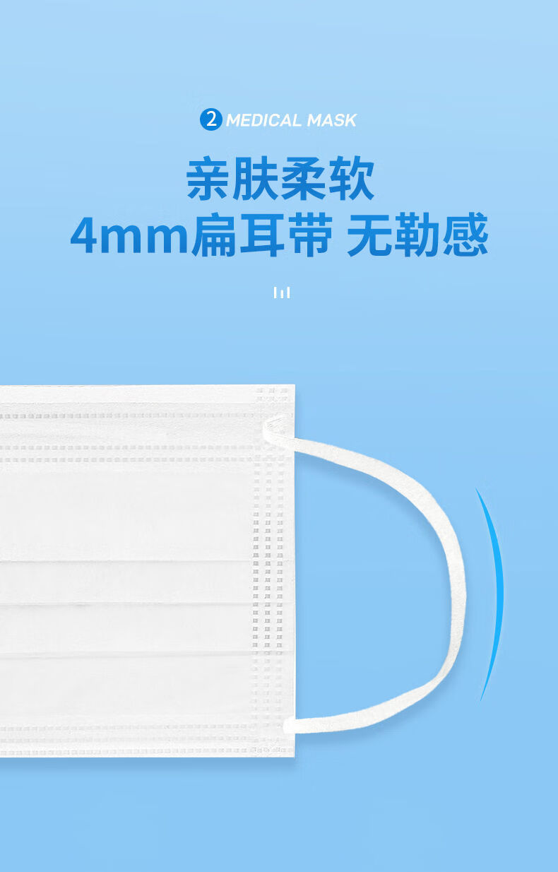 适用于100只白色口罩三层防护级高颜值一次性独立包装批发成人医用