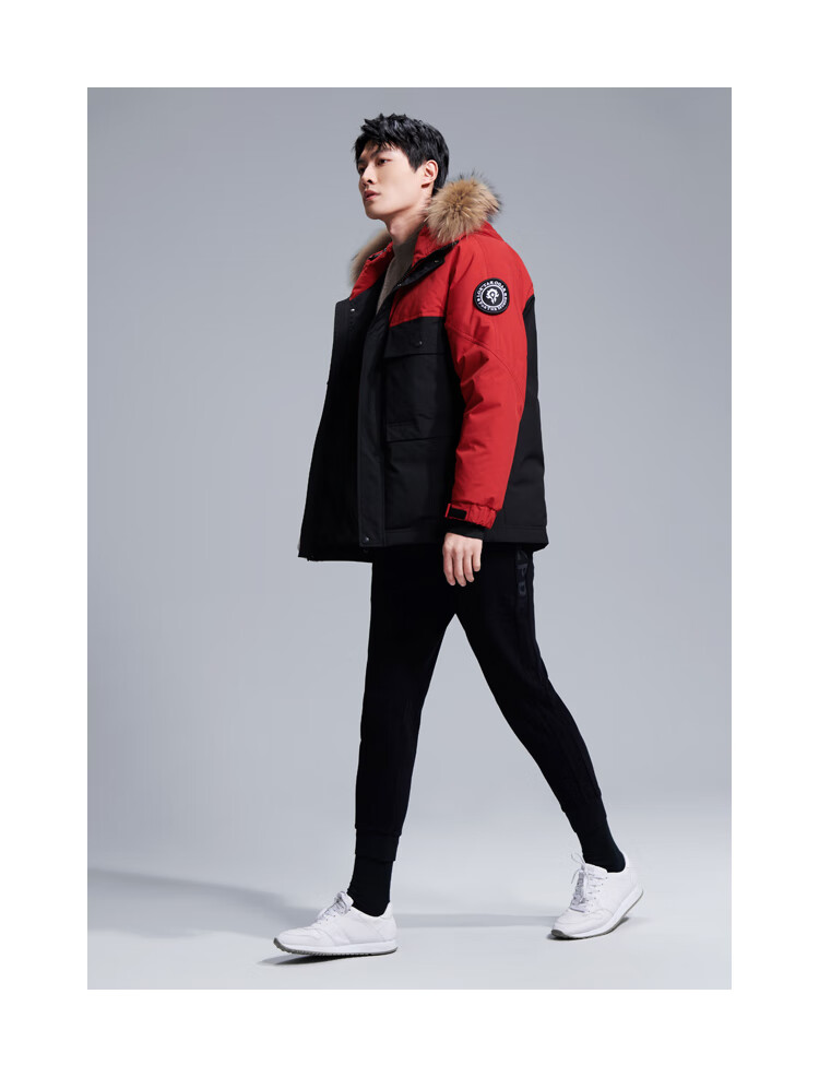 娱乐合作系列魔兽部落连帽90鹅绒外套男hwraj4r118a大红镶拼n517592al