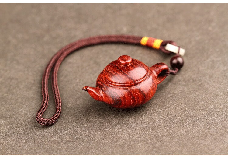 宾昔印度小叶紫檀把把壶手把件小茶壶挂件文玩图片色