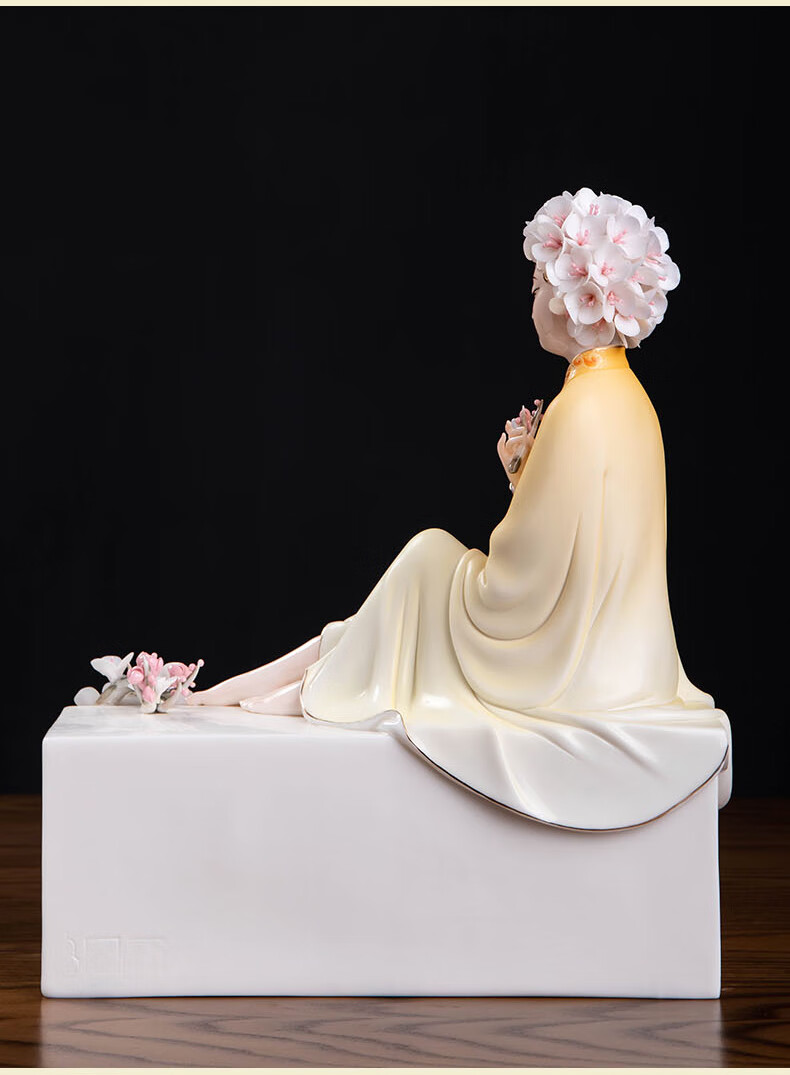 东方泥土春夏秋冬中式古典美女雕塑艺术品摆件家居客厅装饰品d5437a