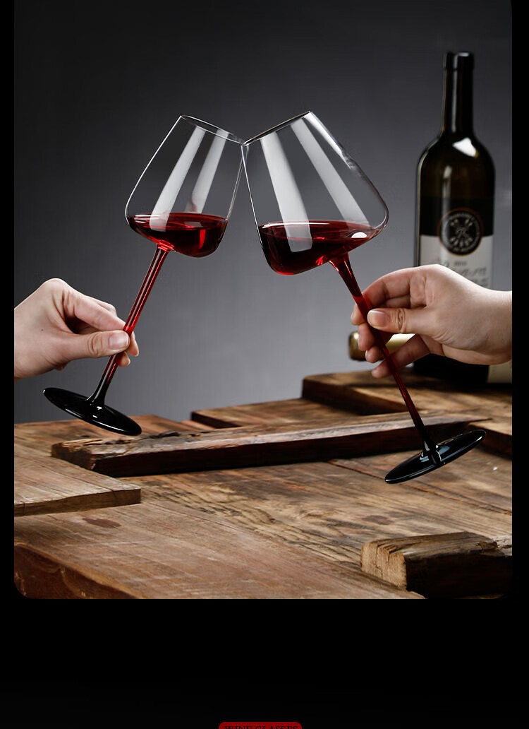 柚狮 勃艮第红酒杯红领结水晶玻璃葡萄高脚杯红杆大肚欧式创意 勃艮第