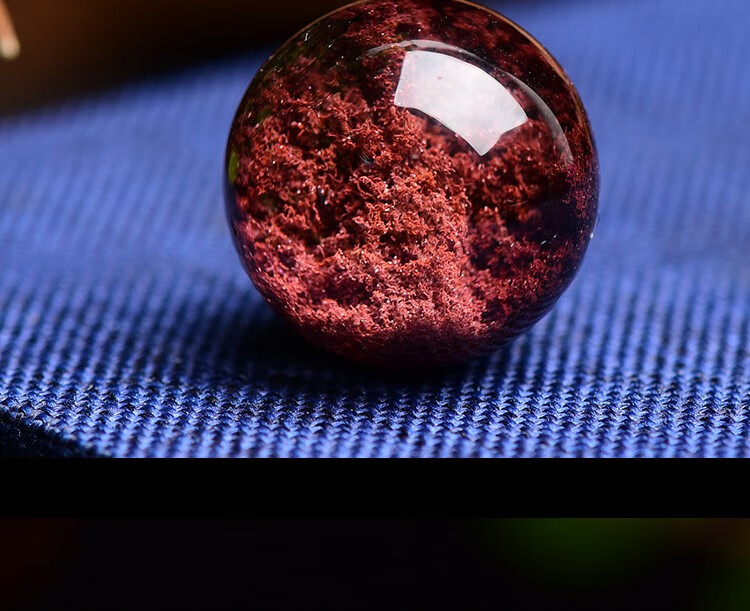 爱优美天然红幽灵散珠圆珠半聚宝盆单珠多宝水晶手串星月菩提配饰精品