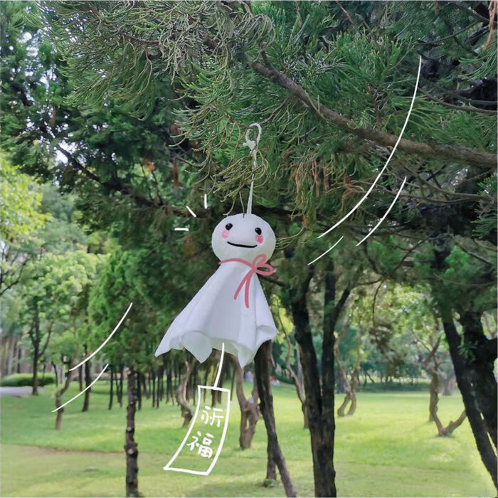 治愈祛霉运正能量晴天娃娃可爱呆萌挂饰祈福钥匙扣书包挂件玩偶眯眼款