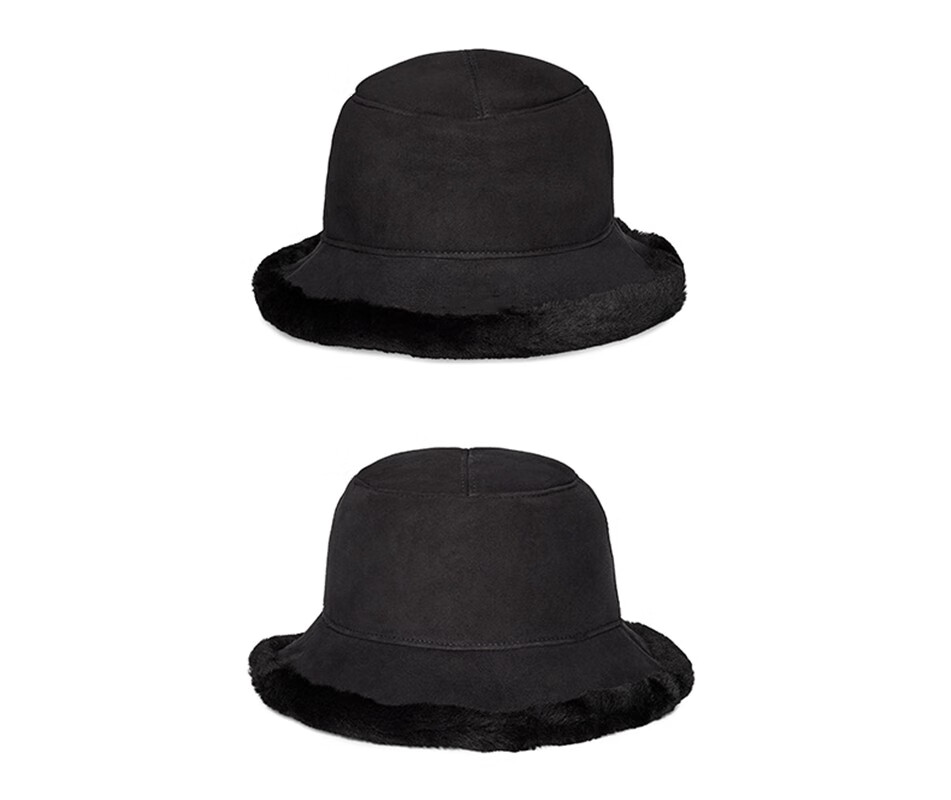 新款宽檐圆顶皮毛一体帽子冬季盆帽渔夫帽圆筒百搭保暖时尚帽栗色支持