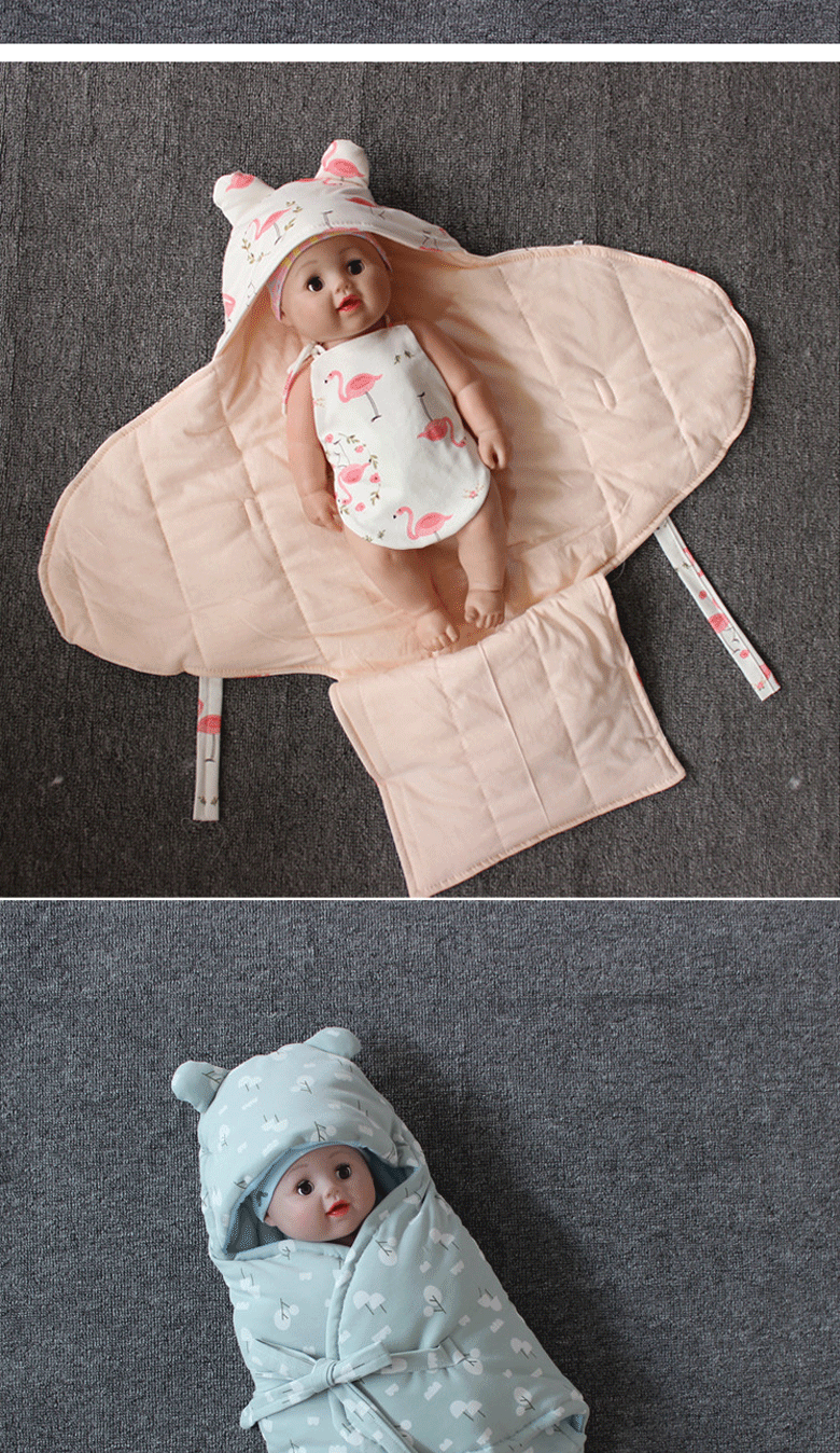 睡袋秋季新初生婴儿春秋季薄款蝴蝶抱被宝宝外出防惊跳睡袋襁褓包裹单