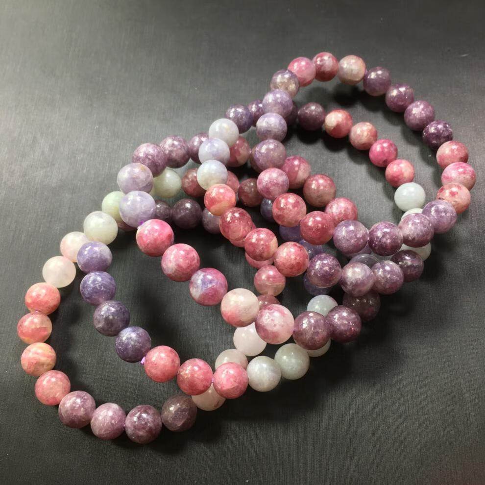 新品水晶梅花碧玺手链女款紫红渐变碧玺单圈手串饰品生日礼物情人节