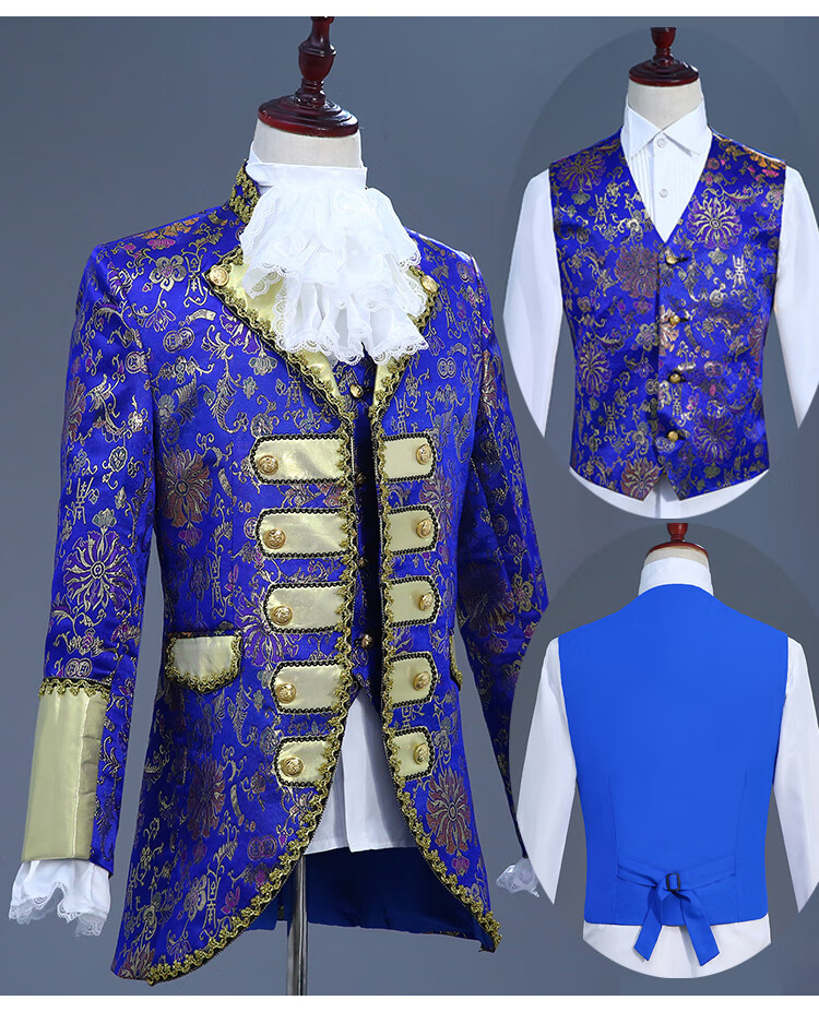 宫廷话剧演出服欧洲男士礼服白马王子舞台复古欧式表演