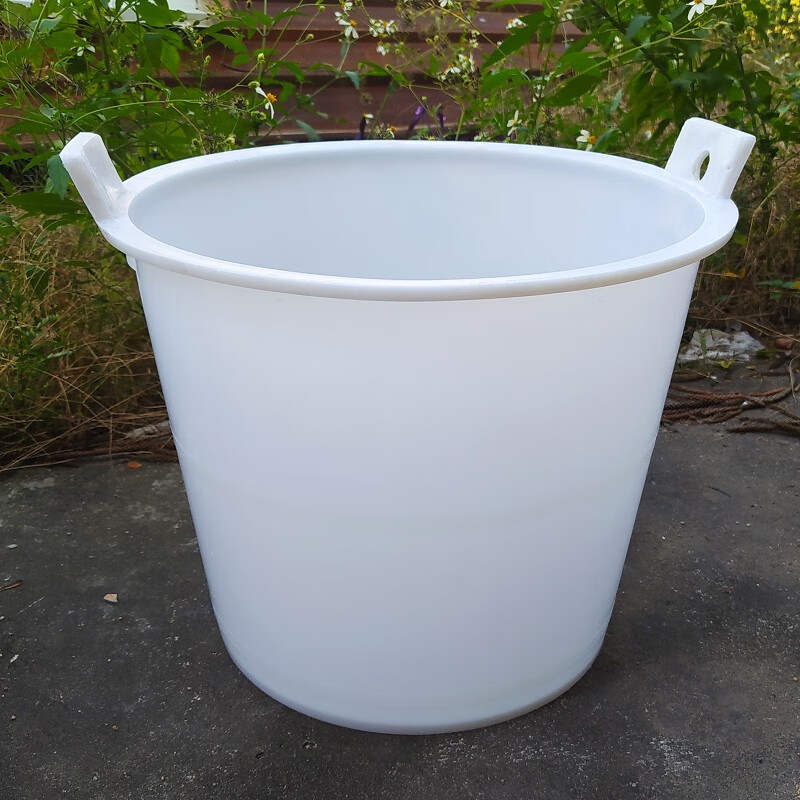 牛筋橡胶桶 加厚白色水桶牛筋桶新料熟胶大容量手提桶家用农用桶垃圾