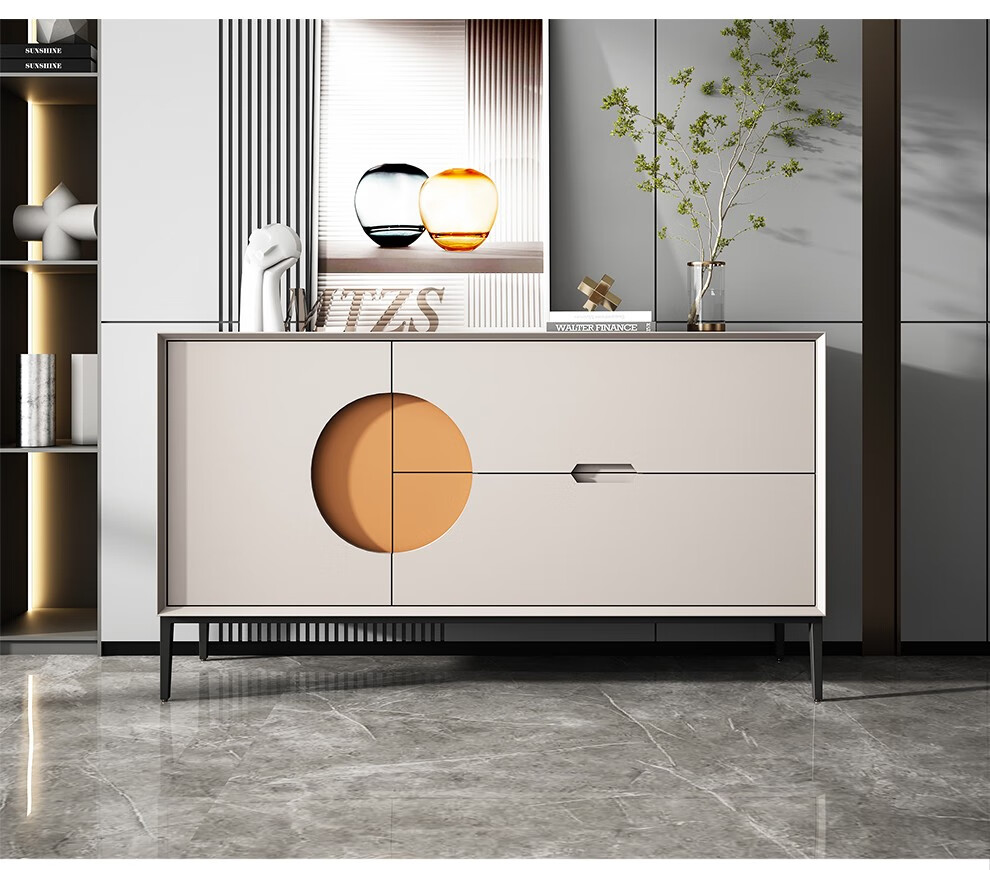 洛图恩意式极简玄关柜现代北欧门厅入户装饰柜轻奢客厅储物隔断柜餐边