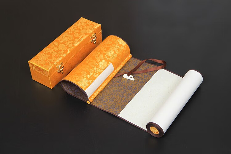 运锋 宣纸手卷半生半熟画轴生宣装裱书法国画专用空白熟宣卷轴定制