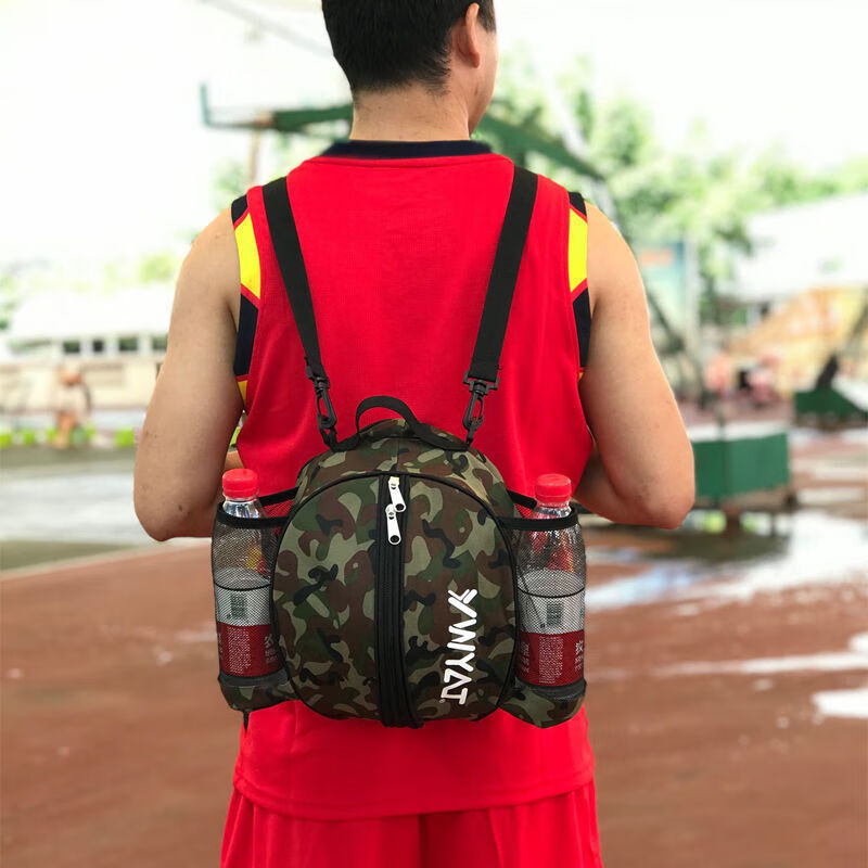 好质量款单肩篮球包训练运动背包篮球袋网兜足球包排球包网袋双肩白