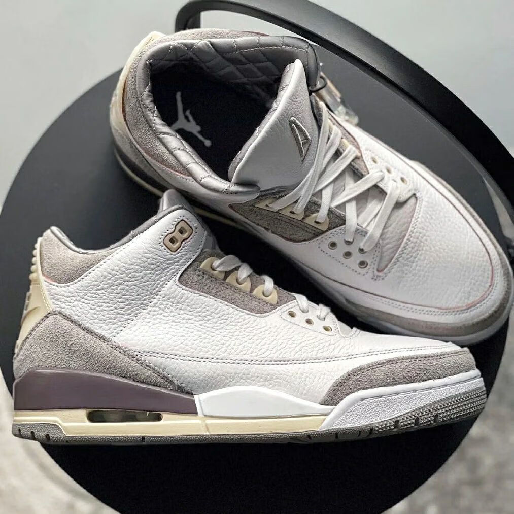 耐克nike品质莆田鞋aj官网aj3藤原浩低帮篮球鞋米灰真气垫鞋男女