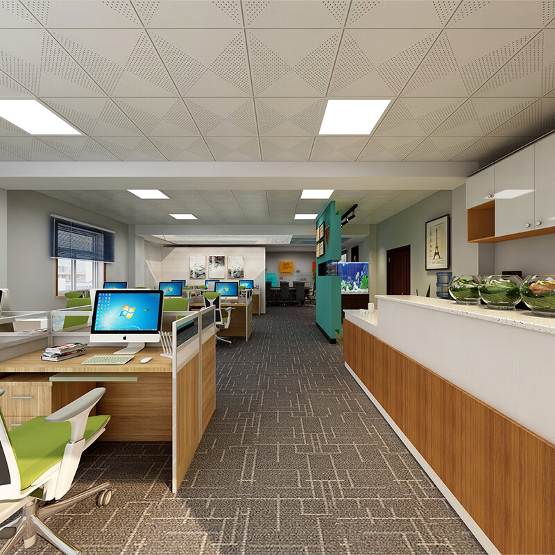 集成吊顶工程铝扣板600600厂房办公室铝天花板全套吊顶材料自装纯白