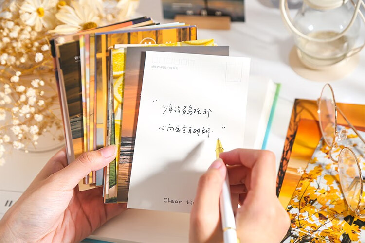 paper) 盒装明信片 清澈时光系列 风景清新ins风节日纪念告白祝福卡片