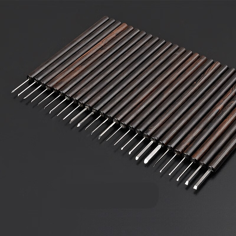 橄榄核雕刻刀核雕刀具雕刻刀微雕刻刀小刀柄26件套