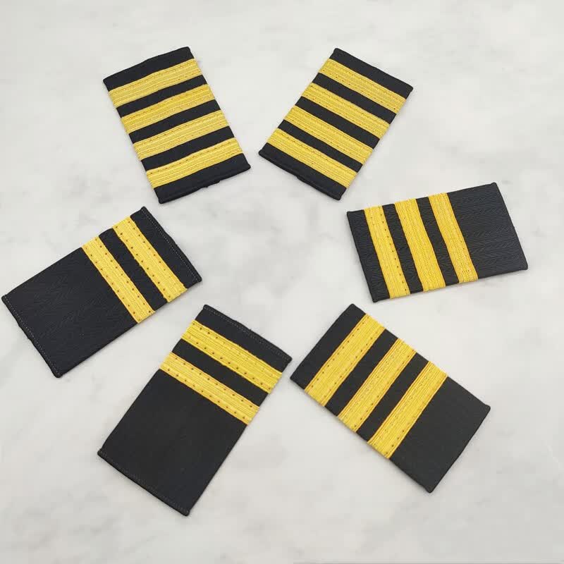 新品航空公司飞行员制服肩章四杠机长副驾驶员男乘务工作服肩套章 三