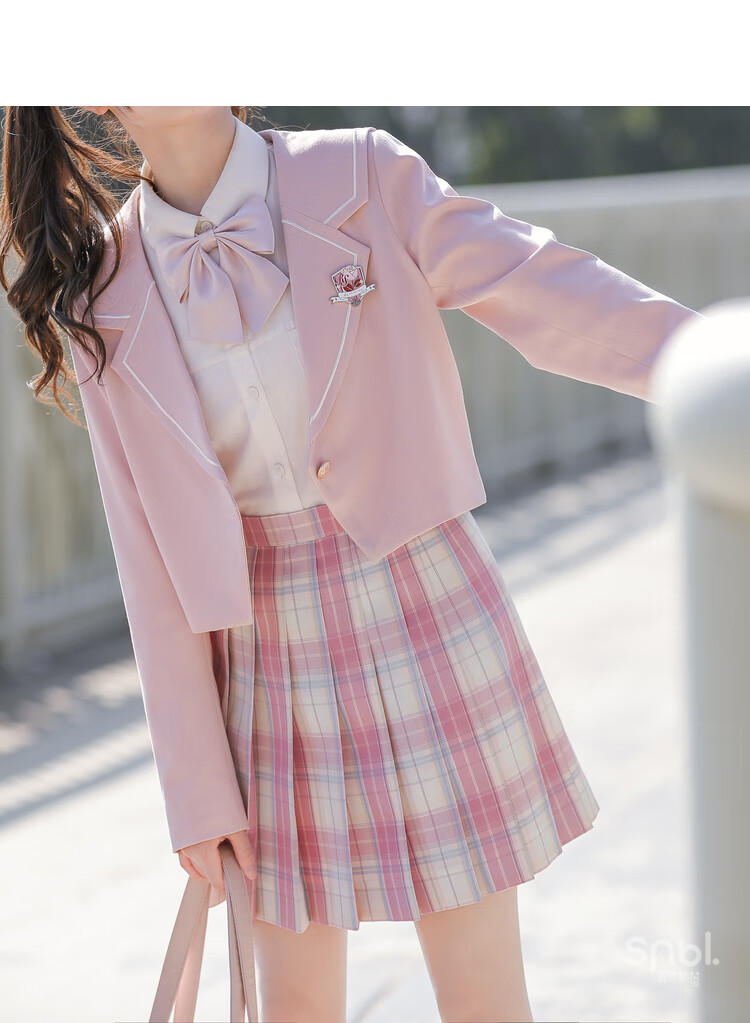 情人节专款粉漾原创森女部落jk正版格裙学院风甜美粉格2021年新款粉漾