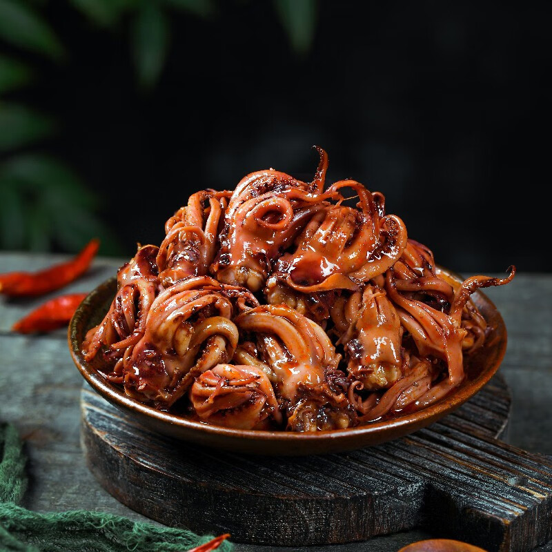梓琪梓彤麻辣鱿鱼头即食鱿鱼须鱿鱼头仔海鲜熟食鱿鱼丝片下酒菜鲍鱼