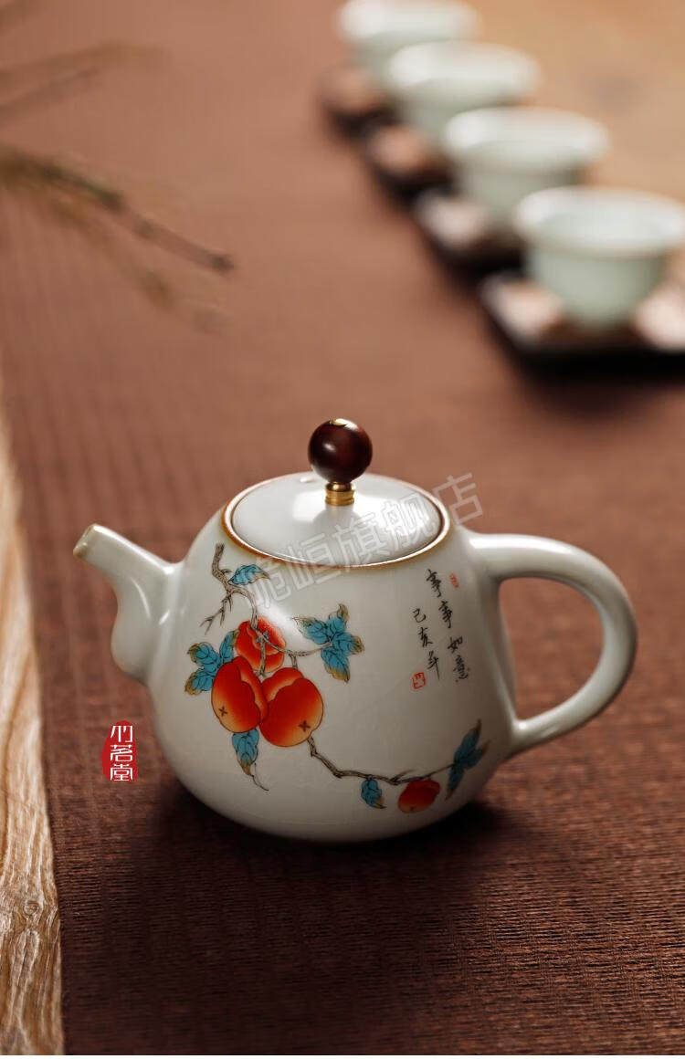 大茶壶陶瓷器大容量 茶壶泡茶器功夫茶具单壶小茶杯套装手抓复古家用