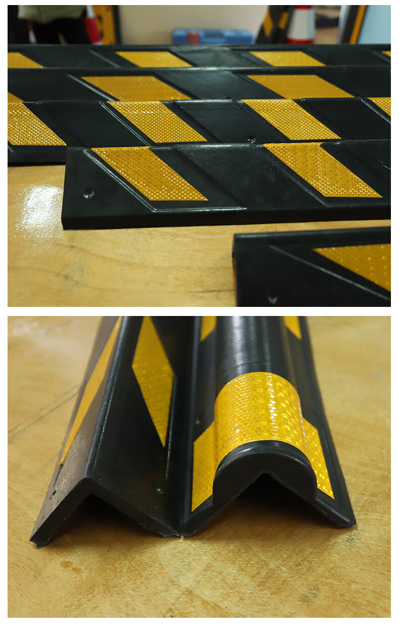 黑黄护角条车库柱子橡胶防撞条墙角半圆防刮防蹭条防护条停车场软直角