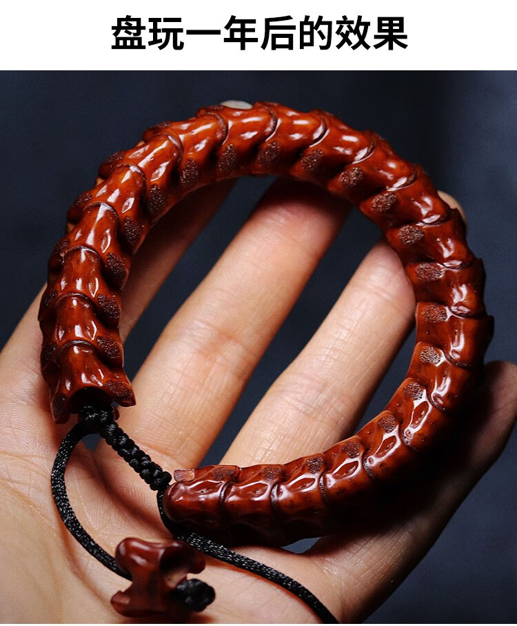 豪珠原创蛇骨手链文玩手串男流行饰品民族风送男友礼物情侣款14mm三通