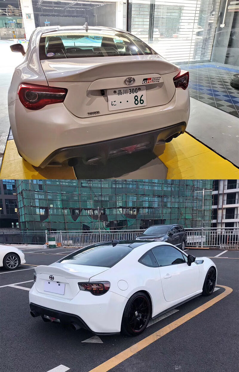 適用豐田86尾翼gt86斯巴魯brz改裝壓尾翼trd碳纖免打孔定風翼 水轉印