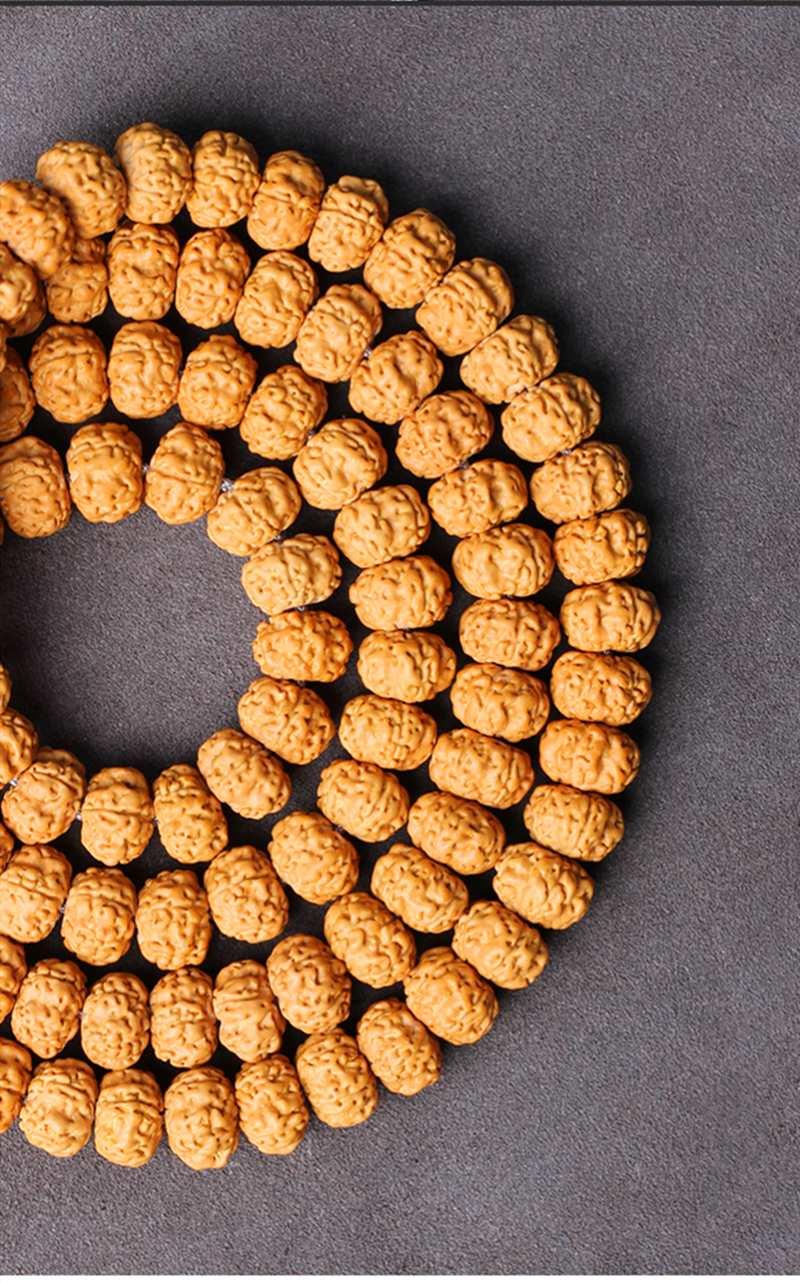 尼泊尔小金刚菩提108颗手串男矮桩梅花桩双龙纹盘龙纹原籽手链女精品