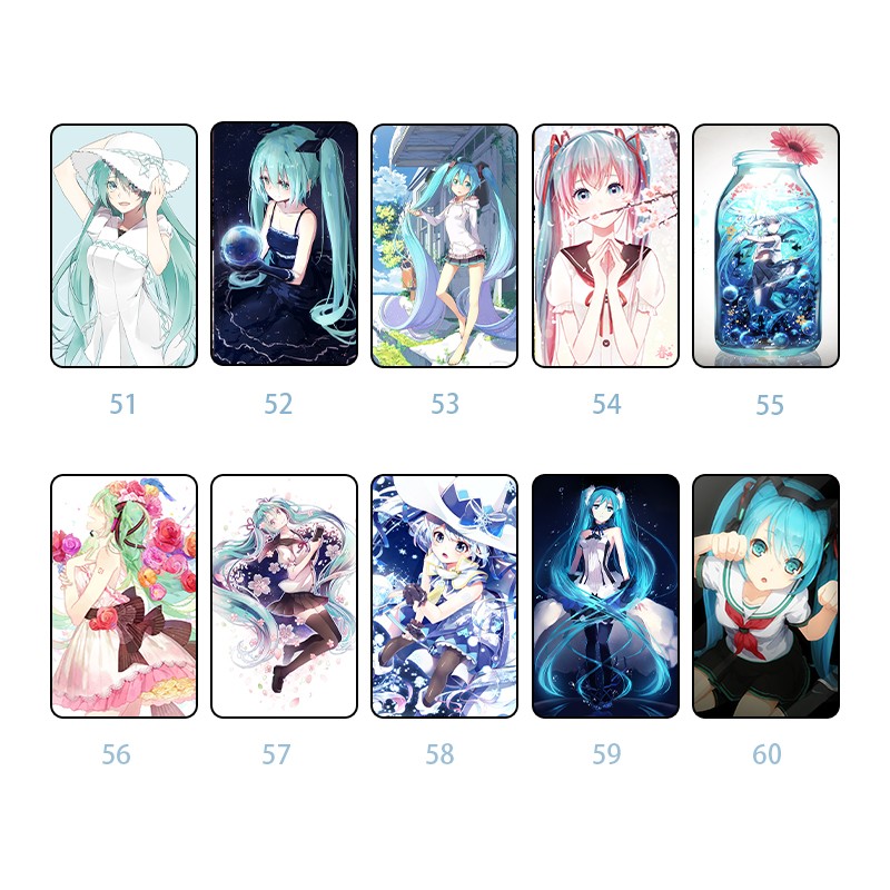 豫群荟初音未来卡贴定制定做二次元贴纸饭卡学生动漫高清磨砂水晶公交